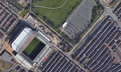 anfield and stanley park carpark viewed from above