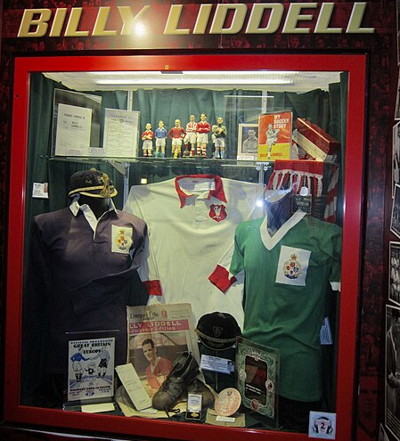 billy liddell display liverpool fc museum
