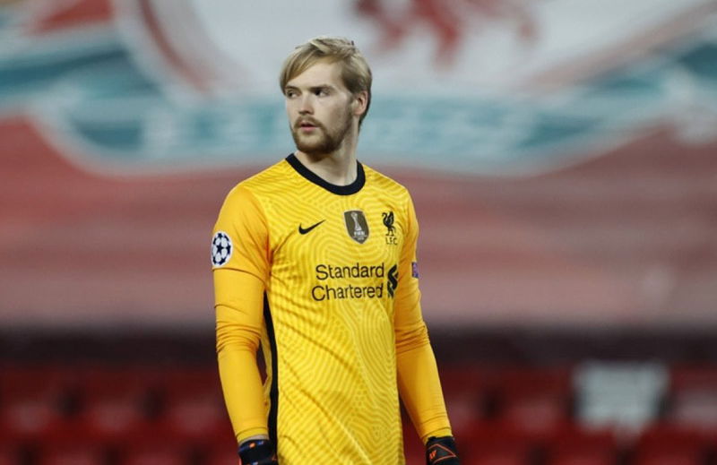 caoimhin kelleher playing for liverpool