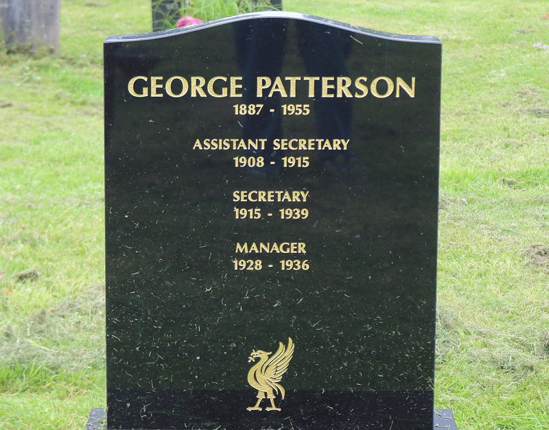 george patterson grave stone detailing liverpool fc achievements