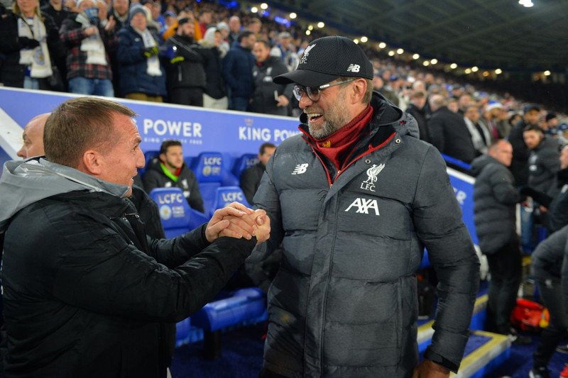 liverpool v leicester december 2022 klopp and rodgers