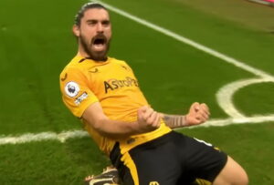 neves celebrates goal as wolves beat sorry liverpool