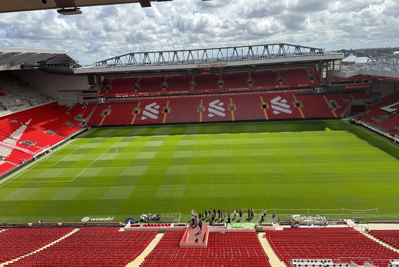 pitch view on anfield stadium tour